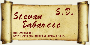 Stevan Dabarčić vizit kartica